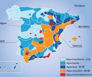 Zonas de agua dura en España